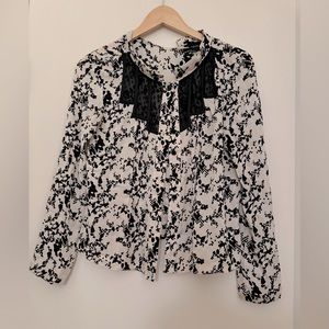 Twinkle By Wenlan black and white patterned blouse  size 2